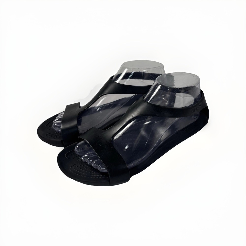 CROCS Women's Size 7 Black Sexi Flip Flop Thong Serena Sandals